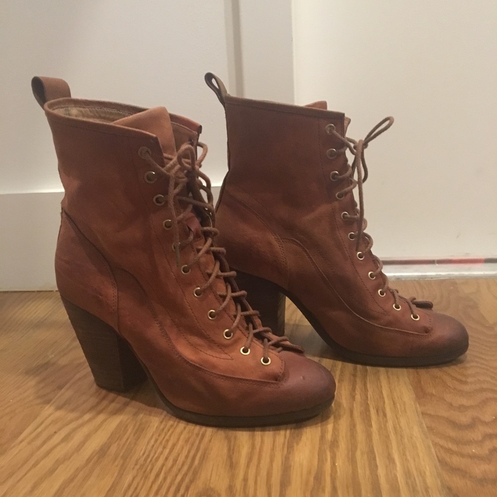 Rag and Bone Combat Heeled Ankle Boots Booties 10